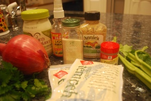 Faux Chicken Salad ingredients