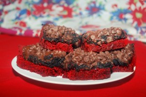 Red Velvet Oreo Brownies